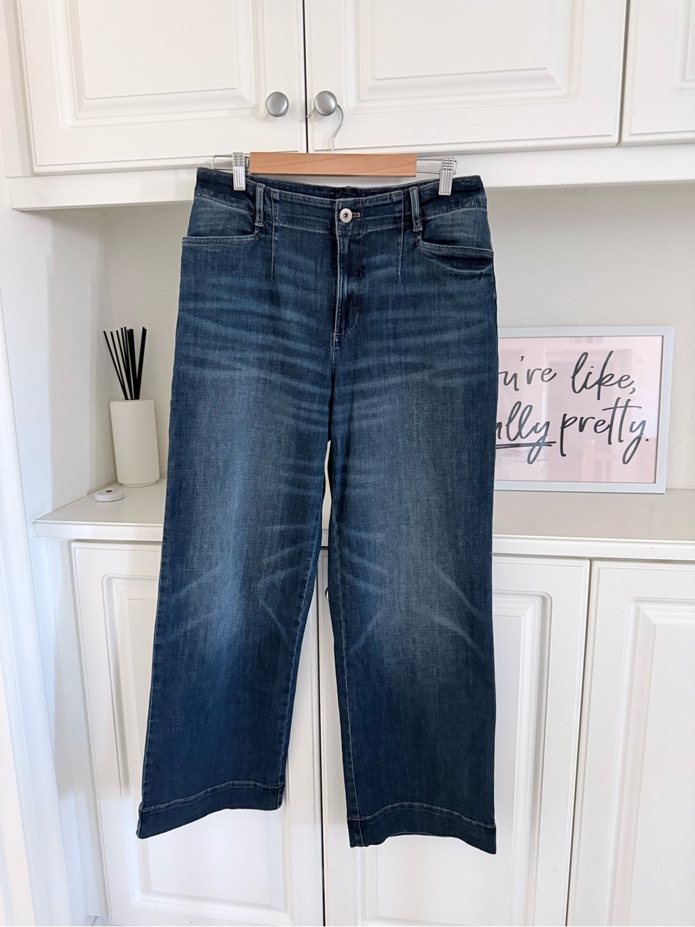 J. Jill Curvy High-Rise Wide Leg Jeans in Dark Blue Wash